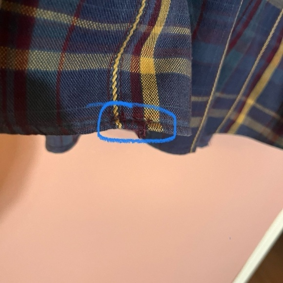 Bill Blass Mens Long Sleeve office Check Plaid Cotton Button Shirt see flaws - Picture 10 of 10